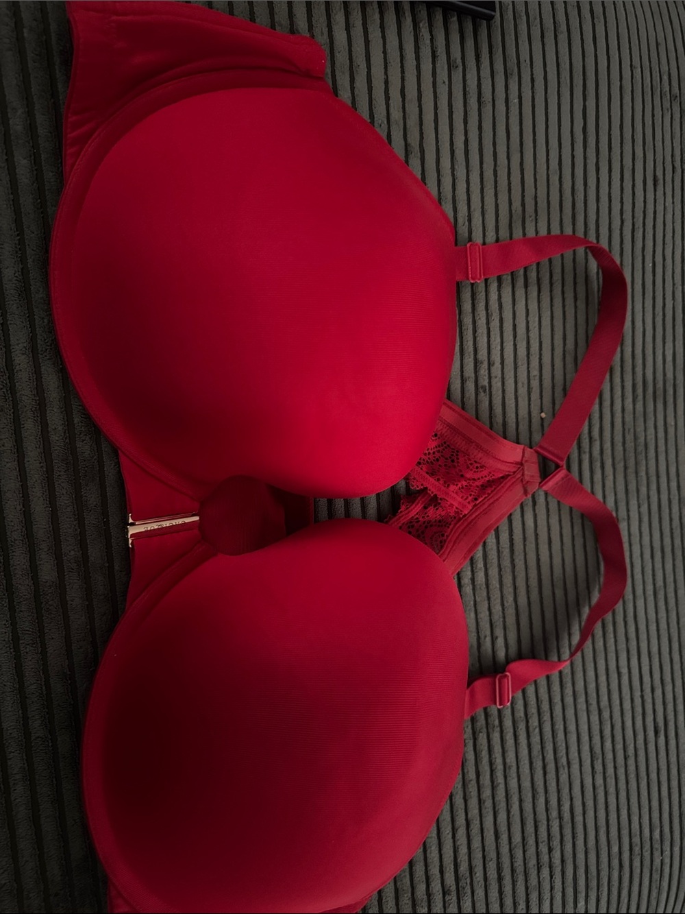 Cacique Red Padded Lace-Back Bra